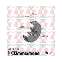 1x Bremstrommel hinten 203mm für Dacia Logan Renault...