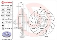 1x BREMBO Bremsscheibe Vorderachse gelocht Ø 344mm für Mercedes Benz 09.B746.61