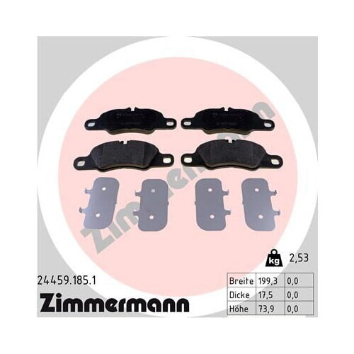 ZIMMERMANN Bremsbeläge VORDERACHSE für PORSCHE CAYMAN BOXSTER 981 + 911 991