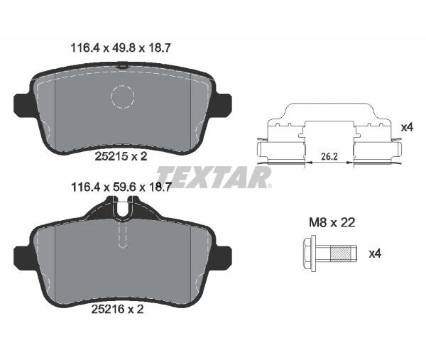 TEXTAR Bremsbelagsatz Bremsbeläge Q+ Hinterachse für Mercedes GL-Klasse GLE GLS M-Klasse