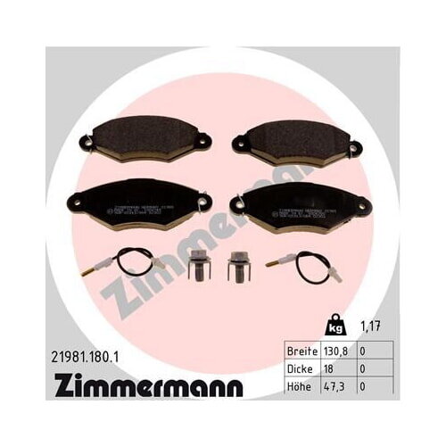 ZIMMERMANN Bremsbelagsatz Bremsbeläge VORDERACHSE  für RENAULT KANGOO