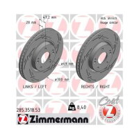 2x Zimmermann Bremsscheibe Vorderachse Ø 300mm für Hyundai Kia 285.3518.53