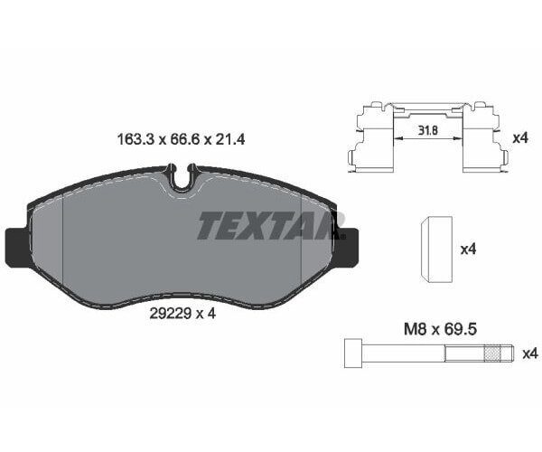 TEXTAR Bremsbelagsatz Bremsbeläge Vorderachse für IVECO