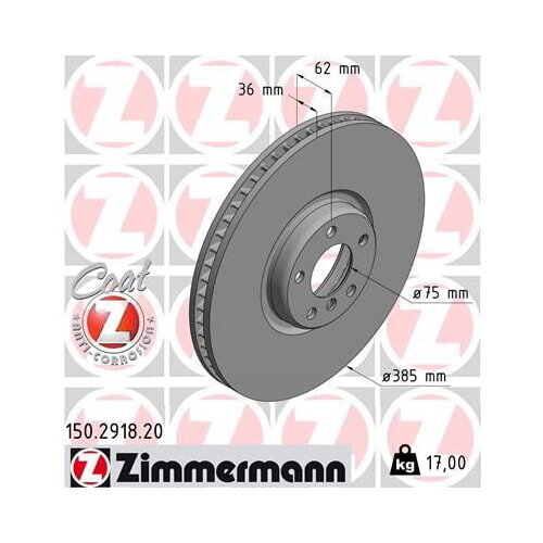 1x ZIMMERMANN Bremsscheibe Vorderachse rechts für BMW X5 E70 X6 E71