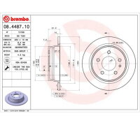 2x BREMBO PRIME LINE Rear Brake Rotors, 284 mm