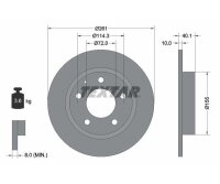 2x TEXTAR Bremsscheibe Hinterachse 261mm