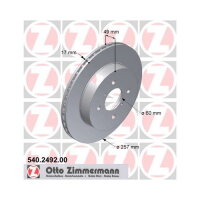 2x ZIMMERMANN Bremsscheibe Vorderachse 257mm