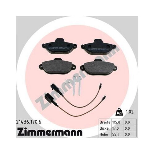 ZIMMERMANN Bremsbelagsatz Bremsbeläge VORDERACHSE für 500 FIAT