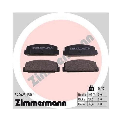 Bremsbelagsatz Bremsbeläge hinten für Mazda 6 626 Premacy Zimmermann