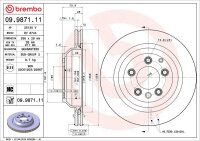 1x BREMBO brake disc PRIME LINE rear axle Ø 358 mm for VW AUDI PORSCHE