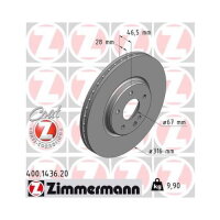 2x ZIMMERMANN Bremsscheibe Ø316mm für...