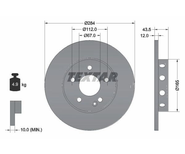 2x TEXTAR Bremsscheibe PRO Vorderachse 284mm