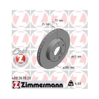 2x ZIMMERMANN Bremsscheibe COAT Z Ø280mm VORNE für MERCEDES W242 W246 C117 W176