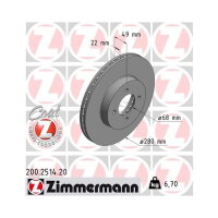 2x ZIMMERMANN Bremsscheibe VORNE Ø280mm für NISSAN ALMERA PRIMERA