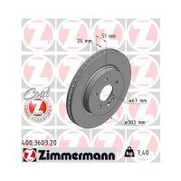 2x ZIMMERMANN COAT Z Brake Disc, Front Axle, 303 mm