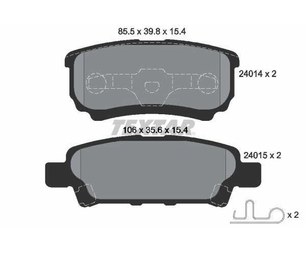 TEXTAR Bremsbelagsatz, Scheibenbremse 2401401