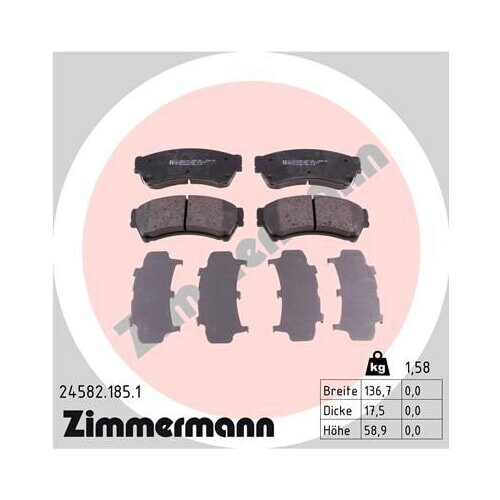 ZIMMERMANN Bremsbeläge VORDERACHSE für MAZDA GH Sport MZR GH14