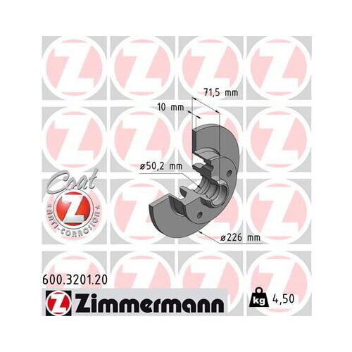 2x ZIMMERMANN Bremsscheibe COAT Z Hinterachse 226mm