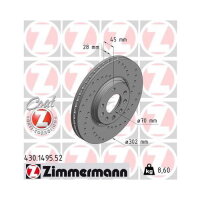2x ZIMMERMANN SPORT Z Brake Discs for Front Axle, 302 mm