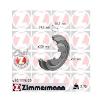 2x Bremstrommel Hinterachse für Opel Astra F Kadett E 430.1776.20 Zimmermann