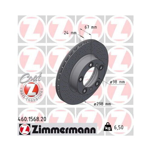 1x ZIMMERMANN Bremsscheibe COAT Z Vorderachse links Ø 298mm für PORSCHE