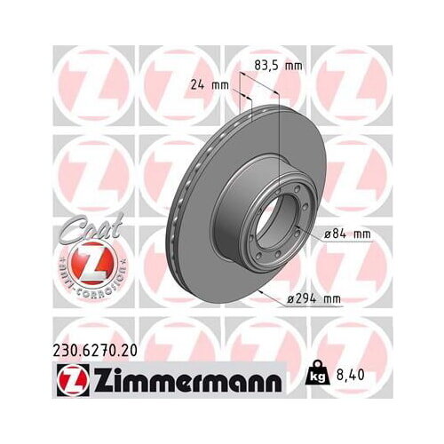 2x ZIMMERMANN Bremsscheibe COAT Z Hinterachse 294mm