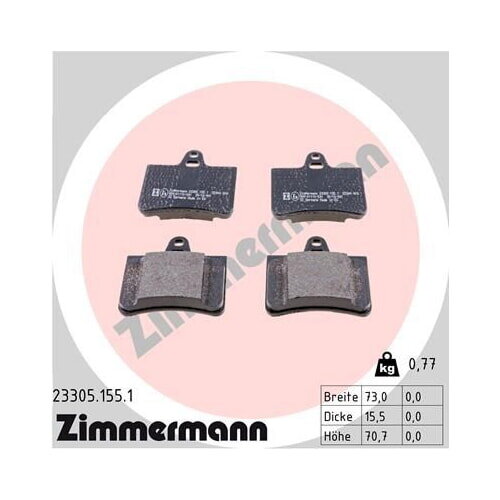 ZIMMERMANN Bremsbelagsatz für Citroen C5 I II Schrägheck Kombi Bremse Belag