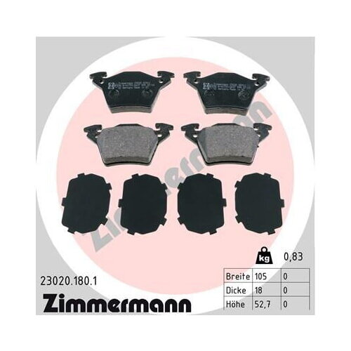 ZIMMERMANN Bremsbelagsatz Bremsbeläge Hinterachse für VITO 638 KLASSE W638