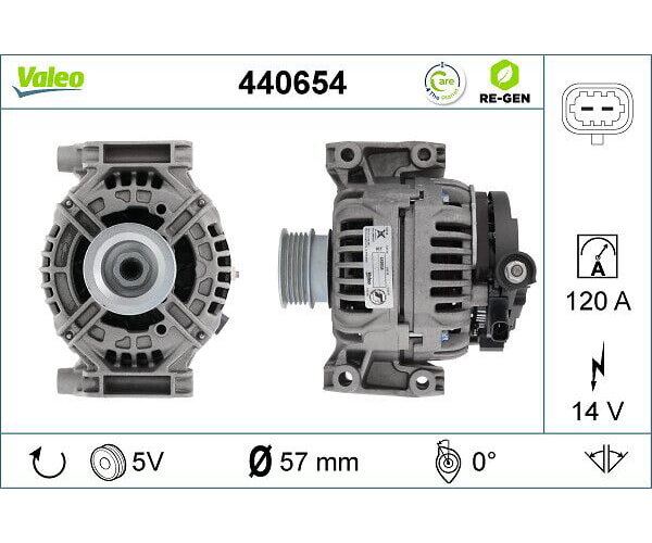 Lichtmaschine Generator 14V 120A für Opel Saab VALEO 440654