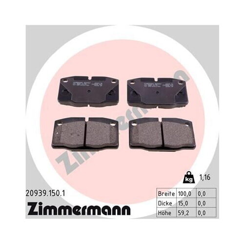 ZIMMERMANN Bremsbeläge VORDERACHSE für OPEL CORSA KADETT OMEGA