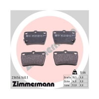ZIMMERMANN Bremsbelagsatz Bremsbeläge Hinterachse für TOYOTA