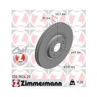 1x ZIMMERMANN Bremsscheibe COAT Z  Vorderachse Ø...