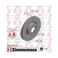 2x ZIMMERMANN Front Axle Brake Disc, Ø 295 mm, for Toyota 590.2592.20