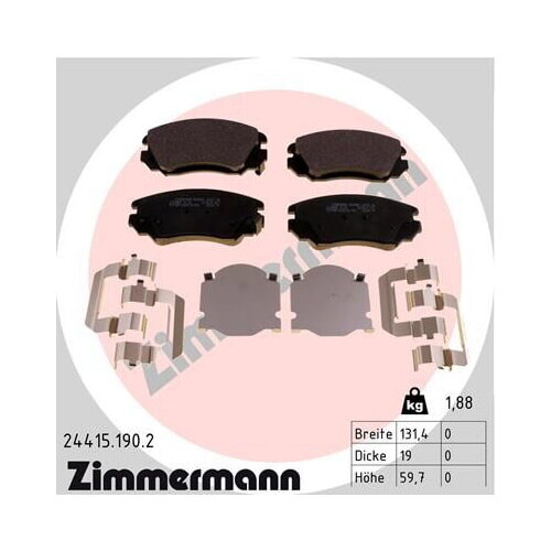 ZIMMERMANN Bremsbelagsatz für Opel Insignia A G09 Chevrolet Malibu V300 vorne