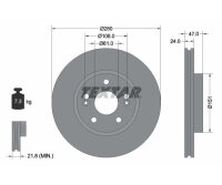 2x TEXTAR Bremsscheibe PRO Ø280mm VORDERACHSE für RENAULT LAGUNA