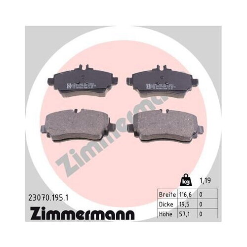 Bremsbeläge Vorne Mercedes-Benz Vaneo W414 ZIMMERMANN 23070.195.1