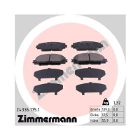 ZIMMERMANN Bremsbelagsatz für Toyota Yrais Auris Urban Verso Corolla vorne