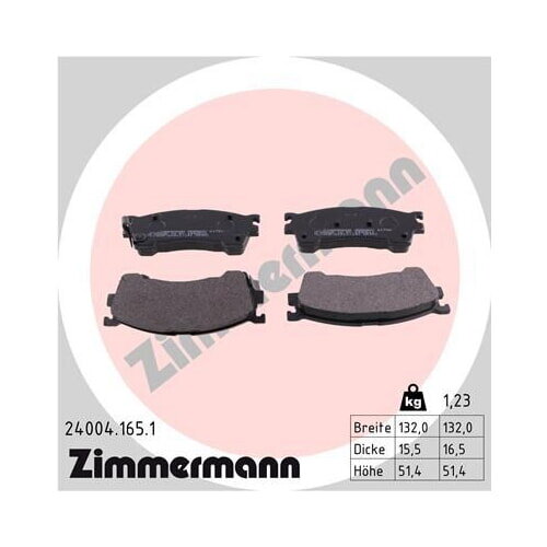 ZIMMERMANN Bremsbelagsatz Scheibenbremse 24004.165.1