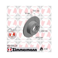 2x ZIMMERMANN Bremsscheibe COAT Z Hinterachse 245mm