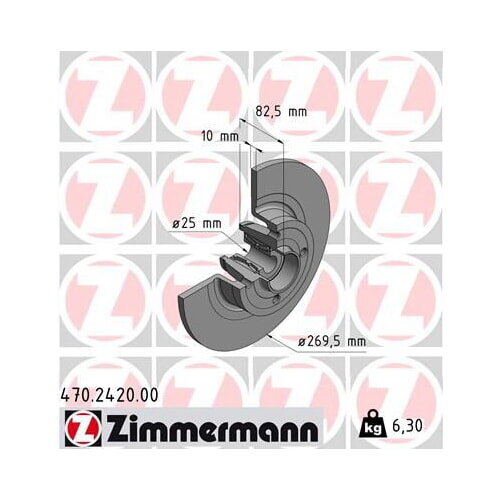 1x ZIMMERMANN Rear Axle Brake Disc, Ø 270 mm, 470.2420.00