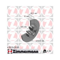 1x ZIMMERMANN Rear Axle Brake Disc, Ø 270 mm,...