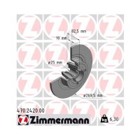 1x ZIMMERMANN Rear Axle Brake Disc, Ø 270 mm, 470.2420.00