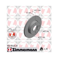 2x ZIMMERMANN Bremsscheibe COAT Z Vorderachse 257mm