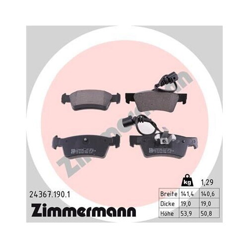 ZIMMERMANN Bremsbelagsatz für Porsche Cayenne Audi Q7 VW Touareg Bremse hinten