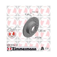 2x ZIMMERMANN brake disc SPORT Z rear axle 253 mm