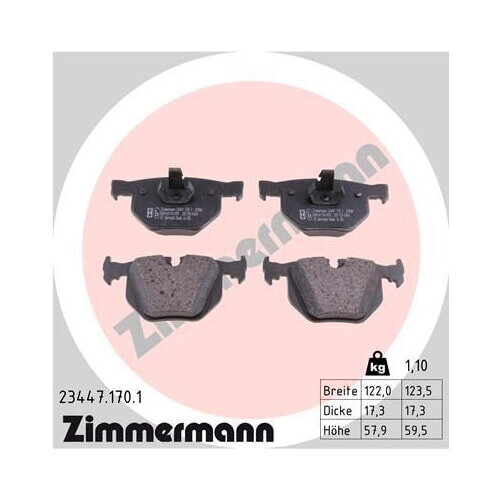 ZIMMERMANN Bremsbelagsatz Scheibenbremse 23447.170.1