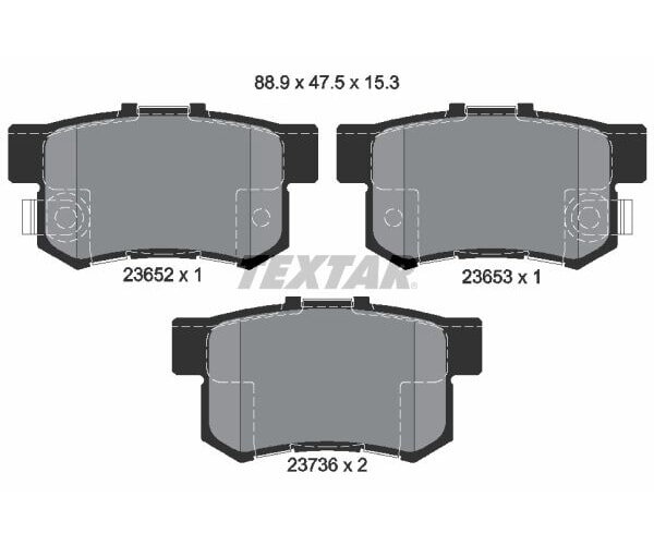 TEXTAR Bremsbelagsatz Bremsbeläge Hinterachse für HONDA