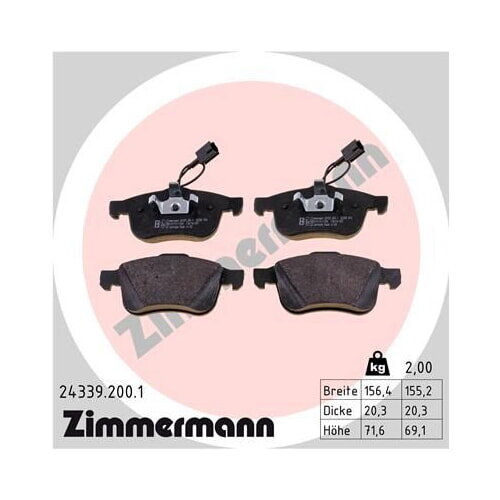 ZIMMERMANN Bremsbeläge VORDERACHSE für ALFA 159 BRERA SPIDER