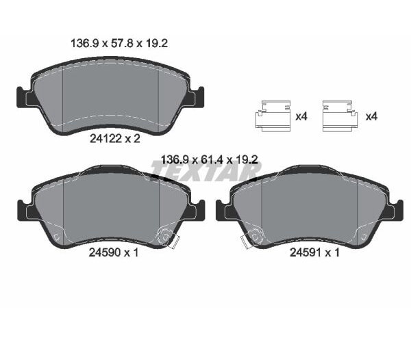 TEXTAR Bremsbelagsatz Bremsbeläge Q+ VORDERACHSE für Toyota Auris Corolla E15