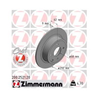 2x ZIMMERMANN Bremsscheibe COAT Z Ø292mm HINTEN für SC11 TIIDA NISSAN C11 CUBE Z12